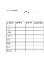 English Worksheet: Invertebrates. Test