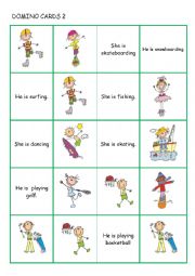 English Worksheet: sports domino set  2