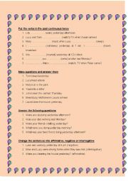 English Worksheet: Past Continuous Review