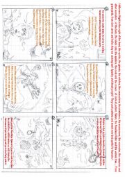 English Worksheet: Halloween : comics + text + exercises - part 2