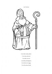 English Worksheet: Colouring page Saint Nicholas