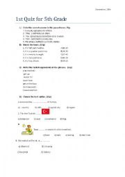 English Worksheet: Quiz- Daily Routines- Present Simple
