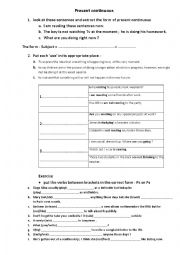 English Worksheet: Present Continuous