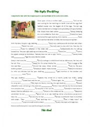 English Worksheet: The Ugly Duckling- Irregular verbs