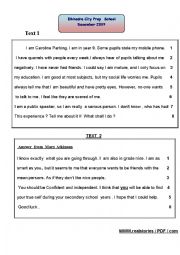 English Worksheet: end term test 1 for 9TH GRADERS