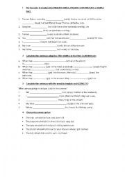 English Worksheet: revision activity