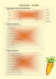 English Worksheet: Singular - Plural