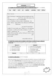 English Worksheet: 8 th grade Tunisian Test