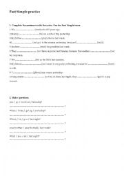 English Worksheet: Past Simple practice