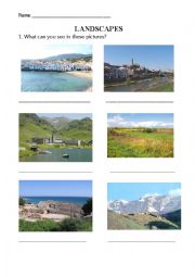 English Worksheet: Landscapes
