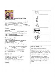 English Worksheet: Song Cups 