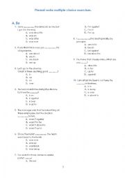 English Worksheet: Phrasal Verbs Multiple Choice Exercises