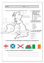 English Worksheet: UK MAP