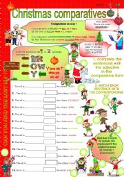 English Worksheet: Christmas comparatives 1 - with key