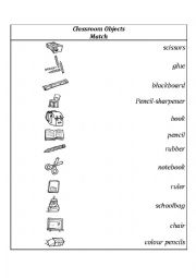 English Worksheet: Classroom objects