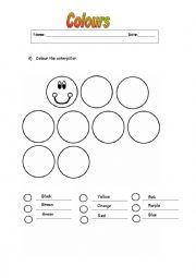 English Worksheet: Colour the caterpillar