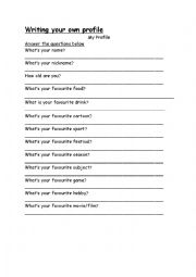 English Worksheet: My Profile