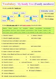 English Worksheet: My family tree (family members) - a 7-page ws, like no other! :) _ Family-related vocabulary