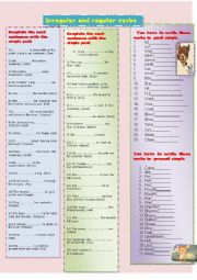 English Worksheet: Irregular and regular verbs 