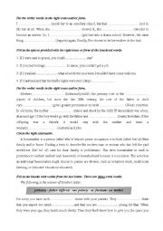 English Worksheet: Review for the end of term test