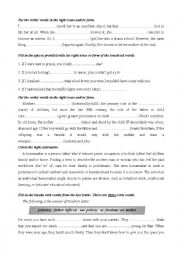 English Worksheet: Review for the end of term test