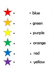 English Worksheet: Matching Rainbow Colours