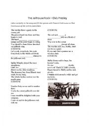 English Worksheet: The Jailhouse Rock--Elvis Presley