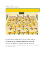 English Worksheet: classroom objects