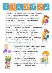 English Worksheet: GRAMMAR REVISION