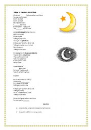 English Worksheet: To be with Talking to the Moon
