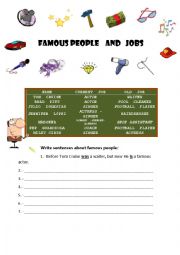 English Worksheet: Famous people and jobs