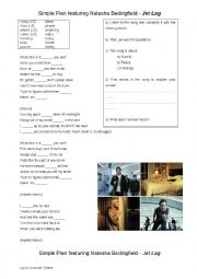 English Worksheet: Jet Lag - Simple Plan feat. Natasha Bedingfield song