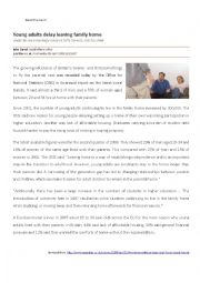 English Worksheet: Young adults today reading-comprehension (text+exercises)