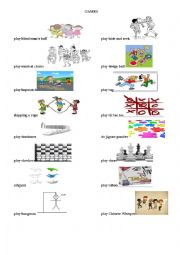 English Worksheet: GAMES AND HOBBIES PART 2 / GERUNDS ( LOVE-LIKE-HATE-ENJOY ) / CAN-CANT