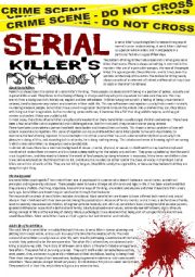 Serial Killer�s Psychology (reading comprehension+writing,4 pages,answer key is included)