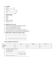 English Worksheet: Test:Habilities