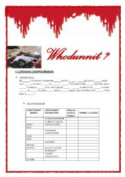 English Worksheet: WHODUNNIT episode 1 (crime sequence)