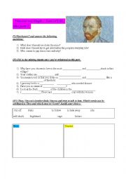 English Worksheet: Film: Vincent van Gogh ( part 2)