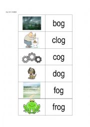 English Worksheet: OG and OW words