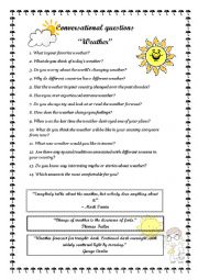 English Worksheet: Weather