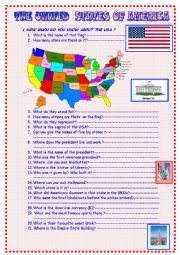 English Worksheet: The United States of America