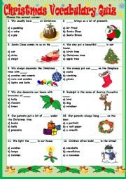 Christmas Vocabulary Quiz