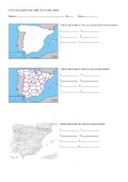 English Worksheet: Geographical and Political Spain