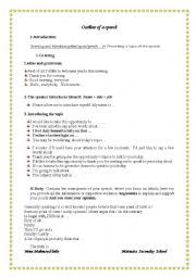 English Worksheet: producing and delivering a speech 