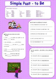 English Worksheet: worksheets_elementary_a1_high_school_past_simple_to_be_exercises