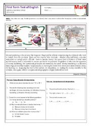 English Worksheet: First Term Test of English (2013-2014 / Level 3)