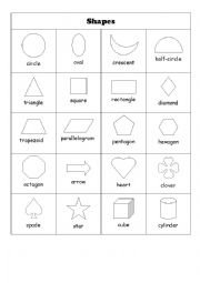 English Worksheet: shapes