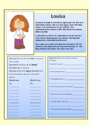 English Worksheet: Louisas day