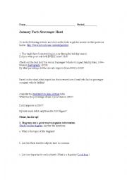 English Worksheet: January Scavenger Hunt