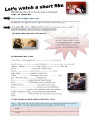 English Worksheet:  Let�s watch a short film about BULLYING
